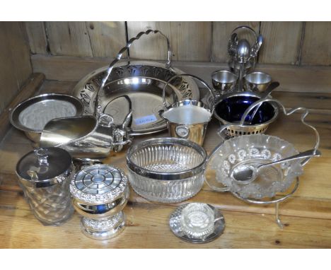 SHELF OF PLATED WARE   