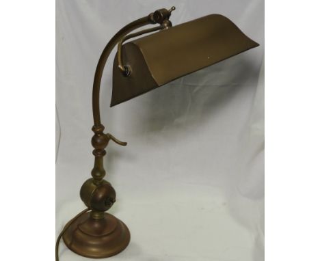 BRASS LIBRARY READING LAMP   
