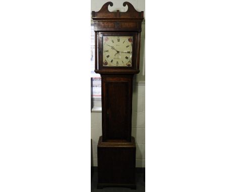 ELLIOTT SOUTH MOLTON OAK LONGCASE CLOCK WITH PAINTED FACE   