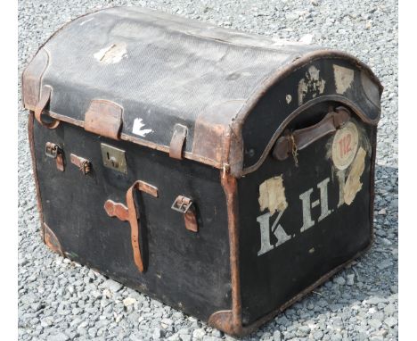 CANVAS & WICKER TRUNK   