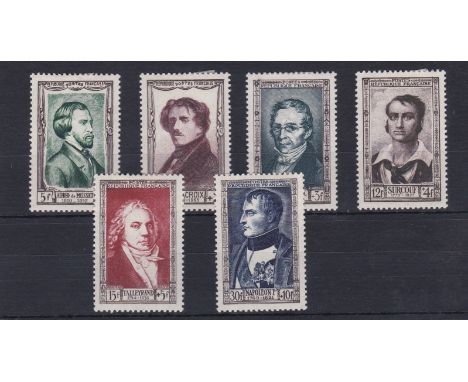 France 1951 National relief fund l/m/m S.G. 1113-1118 mint sets. Cat £70+