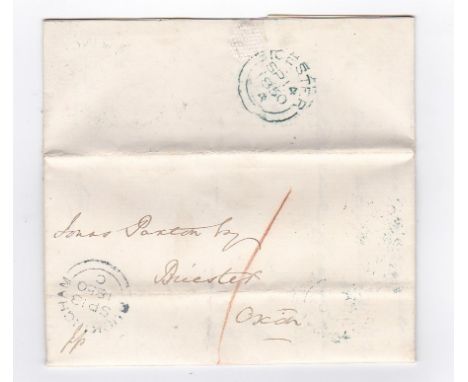Oxon 1850 EL-Jonas Paxton M/S 1, in red Buckingham £10 double arc to blue Bicester double arc to blue on back L/a