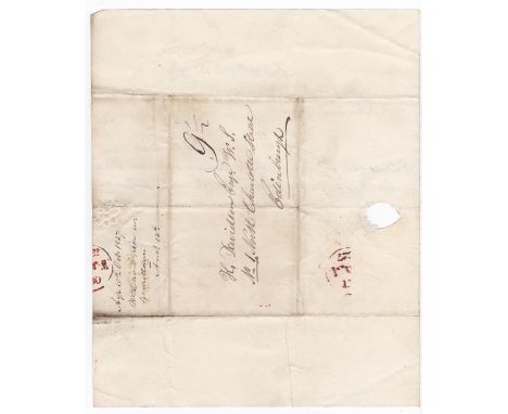 Scotland 1827 EL-Ayr-Edinburgh, charged 9d with M/S 1/2 for the additional wheel tax. XXXX