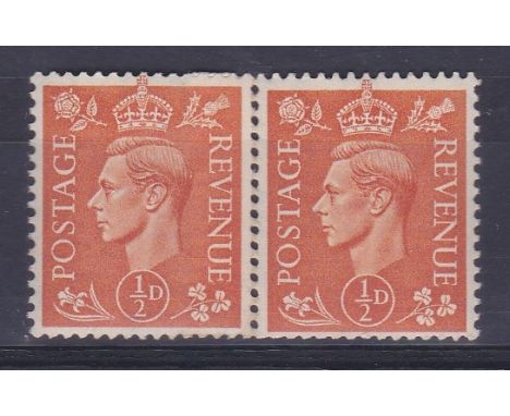 Great Britain 1951 1/2d Pale Orange 'Coin Join' S.G.503 Q3j m/n/h