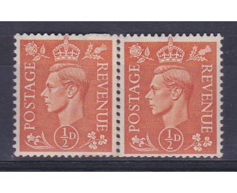 Great Britain 1951 1/2d Pale Orange 'Coin Join' S.G.503 Q3j m/n/h