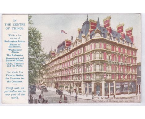 London-Hotel Belgravia, Victoria 'in the centre of things' m/s dated 1925