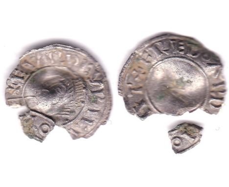 Great Britain Edmund (939-946) Crowned bust, R. Small cross? 3/4, bends, and small fragment S1107? Rare