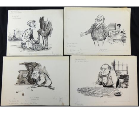 William ""Bill"" Hewison, 8 original cartoon, from his book, Types behind the print, publ. 1963 Provenance; Bill Hewison was 