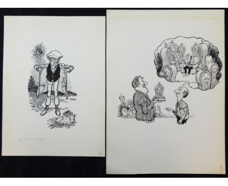 William ""Bill"" Hewison, 4 various original cartoons, thought to have been for The Listener Provenance; Bill Hewison was a w
