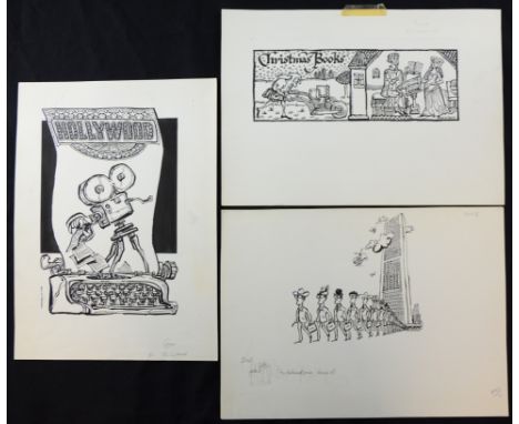 William ""Bill"" Hewison, 6 various original cartoons, thought to have been done for The Listener Provenance; Bill Hewison wa