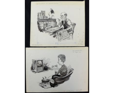 William ""Bill"" Hewison, 8 original cartoon, from his book Types behind the print, publ 1963 Provenance; Bill Hewison was a 