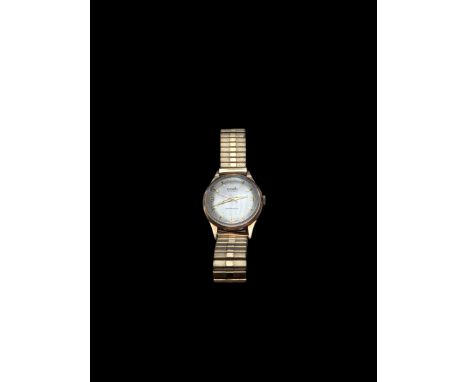 9ct gold cased Corvette 17 jewels manual wind wristwatch, hallmarked Birmingham 1966, on base metal strapCondition Report:Bac