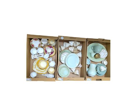 Set of four Royal Albert Old Country Roses tea cups, together with Paragon dinner service, etc, in three boxes 