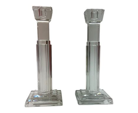 Pair of Waterford crystal Metropolitan candlesticks, H25cm