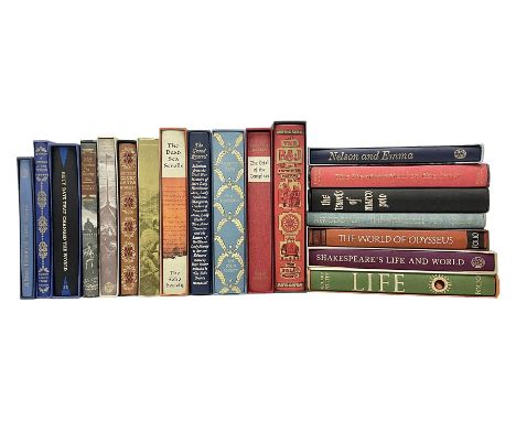 Folio Society - nineteen volumes including Life, The Dead Sea Scrolls, The World of the Odysseus, The Trial of the Templars, 