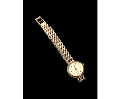 Rotary ladies 9ct gold quartz wristwatch, on integral 9ct gold braceletCondition Report:Approx 13.35gm (including movement), 