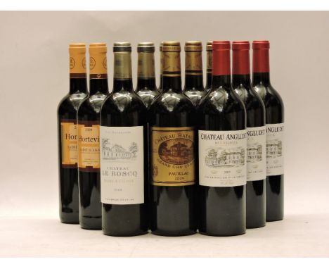 Assorted 2009 Red Bordeaux to include three bottles each: Hortevie, Saint-Julien; Château d'Angludet, Margaux Cru Bourgeois S
