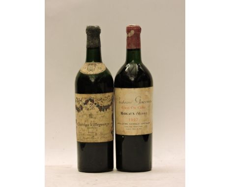 Assorted Red Bordeaux to include: Château Villegeorge, Haut-Médoc, 1959, one bottle; Château Giscours, Margaux 3rd growth, 19