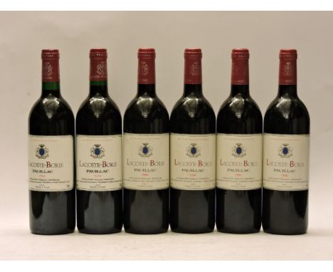 Assorted Red Bordeaux to include: Lacoste-Borie, Pauillac 2nd wine of Grand-Puy-Lacoste, 1989, two bottles; Lacoste-Borie, Pa