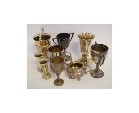 Mixed Lot: various silver plated trophy cups etc 