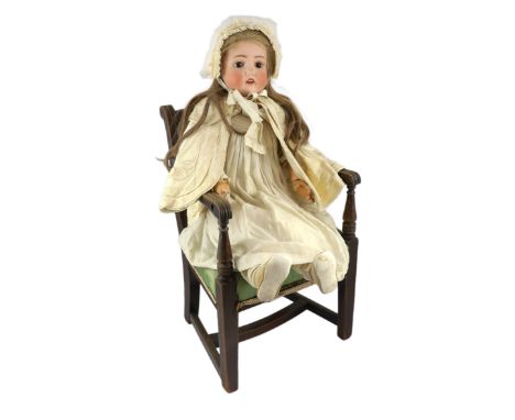 SOLD Antique DEP Size 7 Antique French Bisque Doll, 17.5 IN