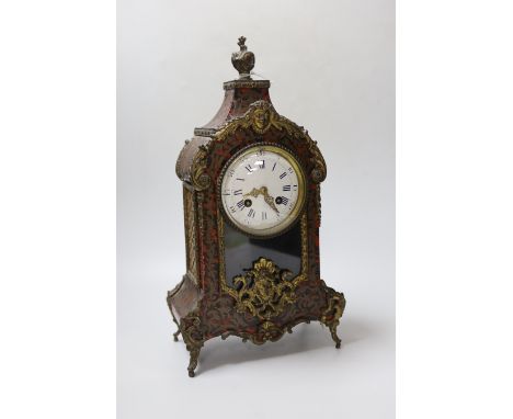 A 19th century French Boulle work mantel clock, 39cm
