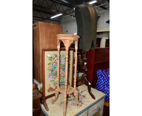 A LATE 19TH CENTURY GENTS MANNEQUIN on a mahogany tripod stand (sd), together with an Edwardian mahogany chair, oak fire scre