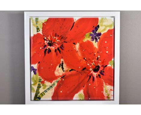 DANIELLE O'CONNOR AKIYAMA (CANADIAN 1957) 'JOURNEY II' a limited edition print on canvas of stylised flower blossoms 55/195, 