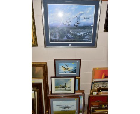 AVIATION RELATED PRINTS, to include 'Brabazon-Lord of the Skies', by Barry Walding 704/850, 'Croydon Departure' by Gerard Cou