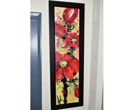 DANIELLE O'CONNOR AKIYAMA (CANADIAN 1957) 'CAPTURE MY HEART II' a limited edition box canvas print of stylised blossoms, sign