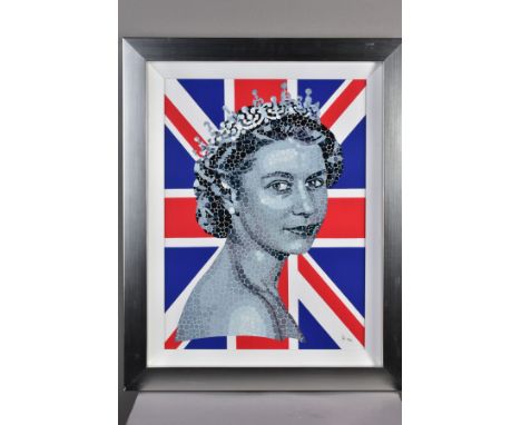 PAUL NORMANSELL (BRITISH 1978) 'HAPPY AND GLORIOUS' a limited edition print of the Queen 74/195, initialled bottom right, fra