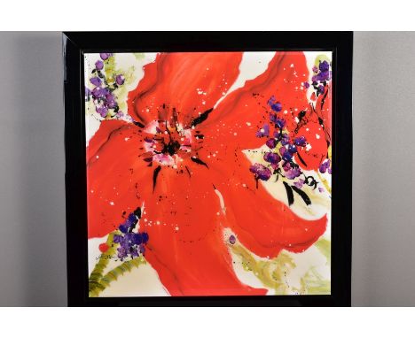 DANIELLE O'CONNOR AKIYAMA (CANADIAN 1957) 'JOURNEY 1' a limited edition print on canvas of stylised flower blossoms 44/195, s