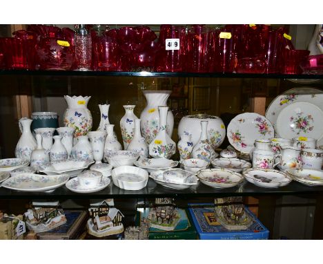 A GROUP OF TRINKETS, VASES, BOWLS etc, to include Abbeydale, Royal Crown Derby, Minton, Aynsley, Wedgwood (mostly 'Angela pat