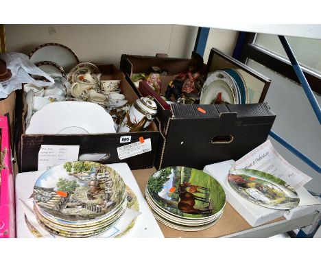 TWO BOXES AND LOOSE CERAMICS, METALWARE etc, to include Masons 'Nabots' tea wares, Japanese coffee wares, boxed 'Jack Daniels