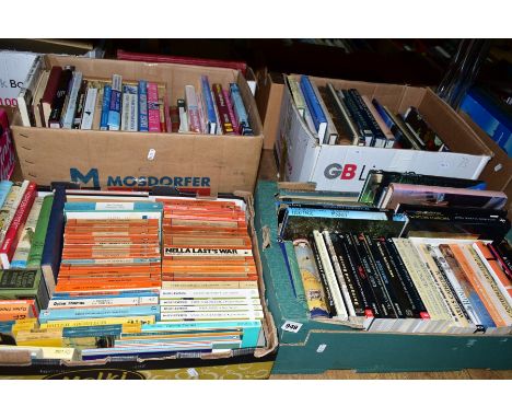 FOUR BOXES OF BOOKS including hardbacks, paperbacks, caking interest, garden interest, novels etc