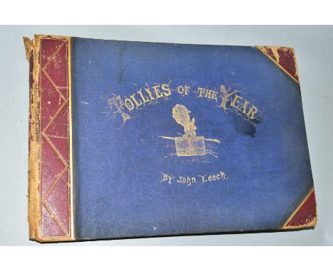 LEECH, JOHN, 'Follies of the Year' first edition, 1844-1864, pub. Bradbury, Evans &amp; Co (some damage to bindings)