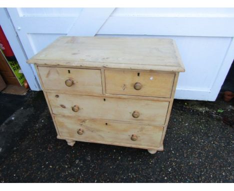 Vintage pine 2 short over 2 long chest of drawers H85cm W86cm D48cm approx 