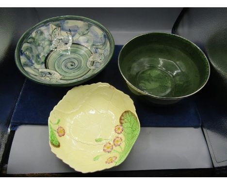 Royal Staffordshire green bowl, Carltonware bowl and an Oriental dish- has large chip on edge