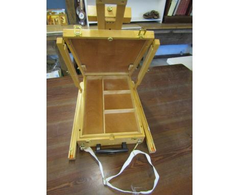 Plein air outdoor painting set on wheels with easel and compartments 