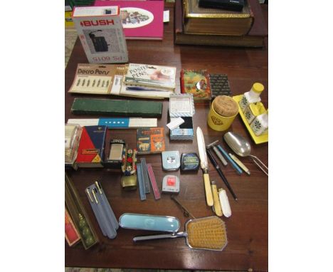 Collectables- Zippo lighter, walkman, cowbell, slide rule etc