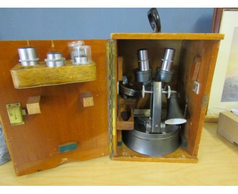 C. Baker of high Holborn London vintage microscope in box with accessories
