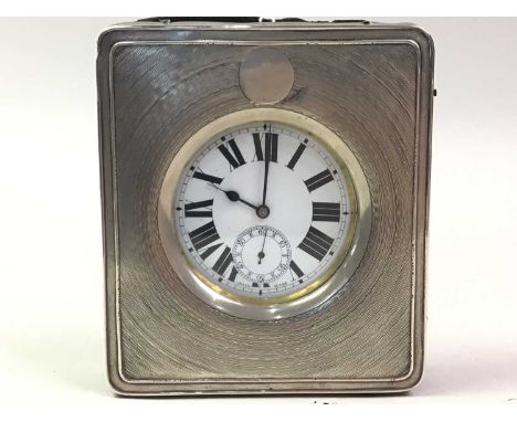 GOLIATH POCKET WATCH, housed in a silver framed case with engine turned decorationthe case 11.5cm x 10cmAt the time of checki