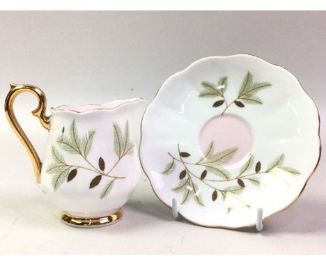 ROYAL ALBERT TEA AND COFFEE SERVICE, BRAEMAR PATTERN including a coffee pot, coffee and tea cups, saucers, side plates and tw
