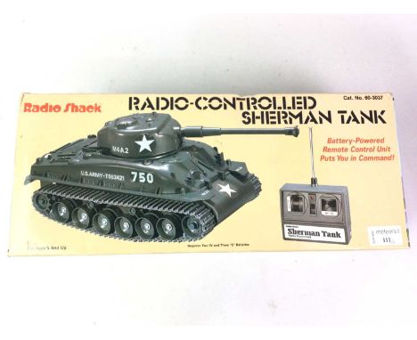 RADIO SHACK REMOTE CONTROL TANK, AND AN ACTION MAN TRAINING TOWER  the Training Tower with additional A-Team action figures