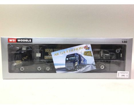 GROUP OF WSI MODELS DIECAST LORRIES, 1:50 SCALE including a Volvo EH16 750 Globetrotter XL (6X2) with 3 axle curtain sided tr