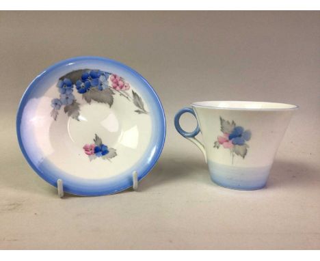 SHELLEY PART TEA AND COFFEE SERVICE, PHLOX PATTERN comprising coffee pot, jugs, bowls, dishes, cups and saucers