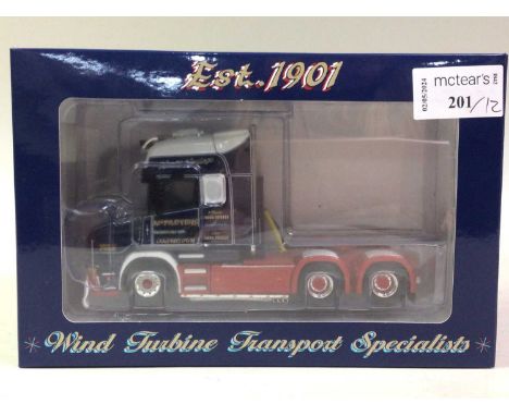 GROUP OF DIECAST MODEL LORRIES, including a WSI models Scania T-cab topline 144 G V8 530 (6X4) solo tractor unit in McFadyens
