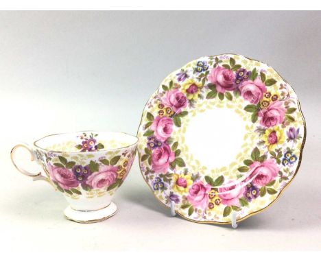 ROYAL ALBERT PART TEA AND DINNER SERVICE, SERENA PATTERN comprising cups, saucers, plates and soup bowls Some surface scratch
