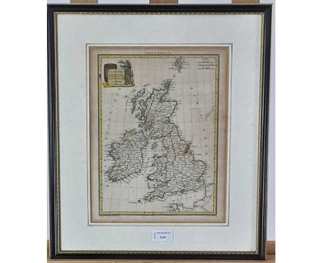 THREE MAPS OF THE BRITISH ISLES, AND TWO OTHER PRINTS  the maps reprints of earlier hand-coloured versions, along with a lith