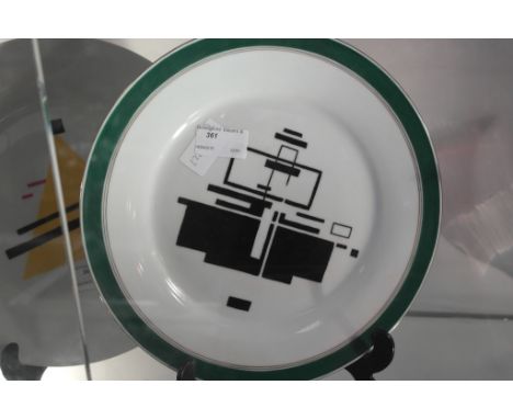 A Russian ceramic plate with hammer & sickle mark to base